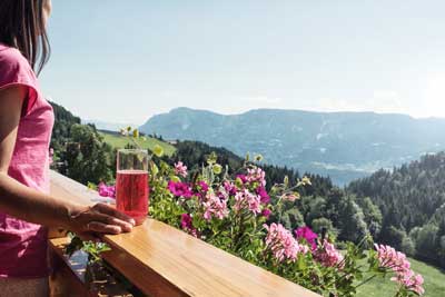 Balkon der Ferienwohnung mit Blick in die Natur